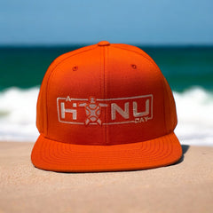 A Honu Day Signature Series Flat Brim Hat — Orange